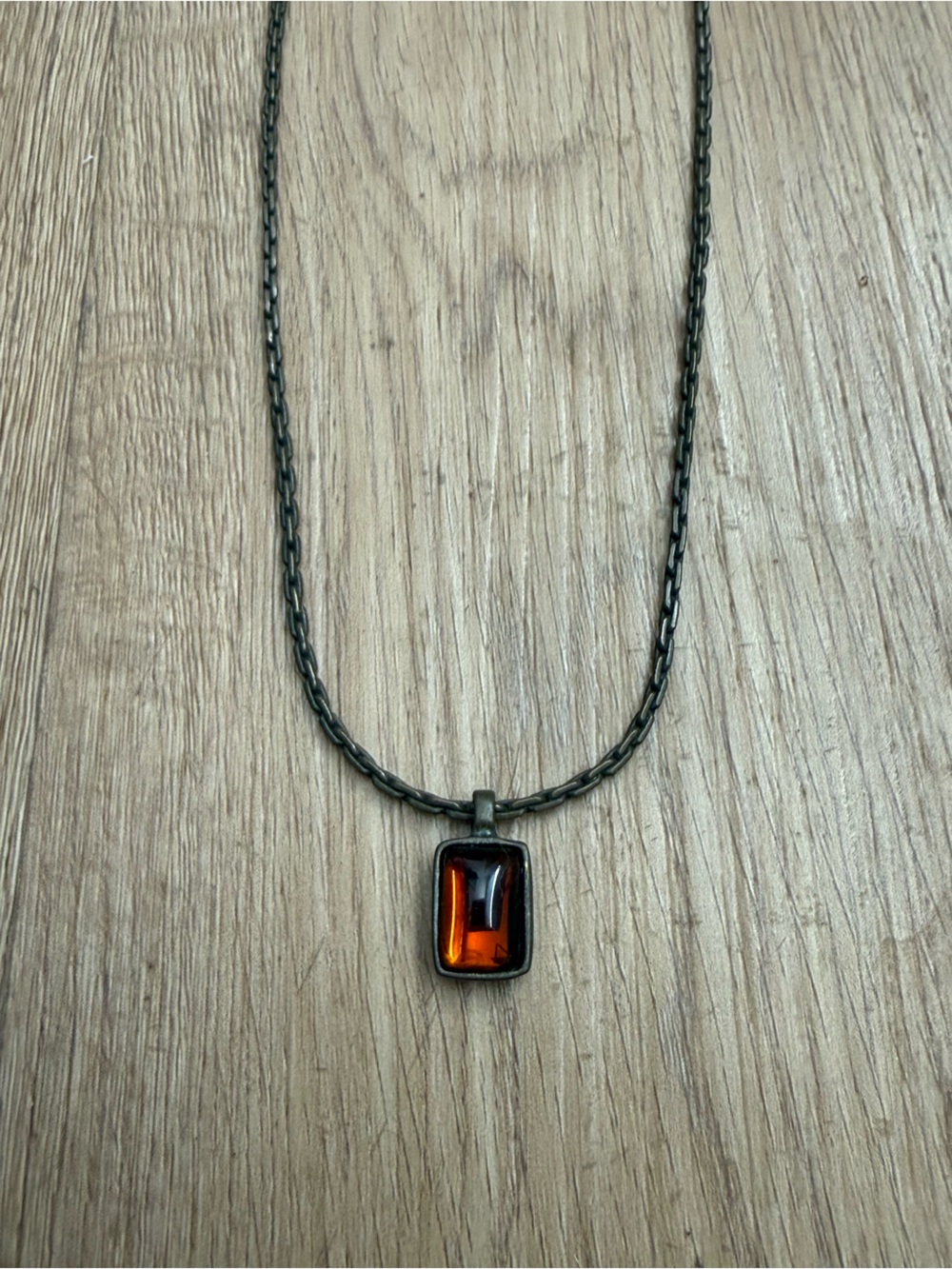 Vintage Inspired Amber Pendant with Brassy Chain Whimsygoth